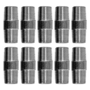 1/2 in. x 2 in. Black Industrial Steel Grey Plumbing Nipple (10-Pack)