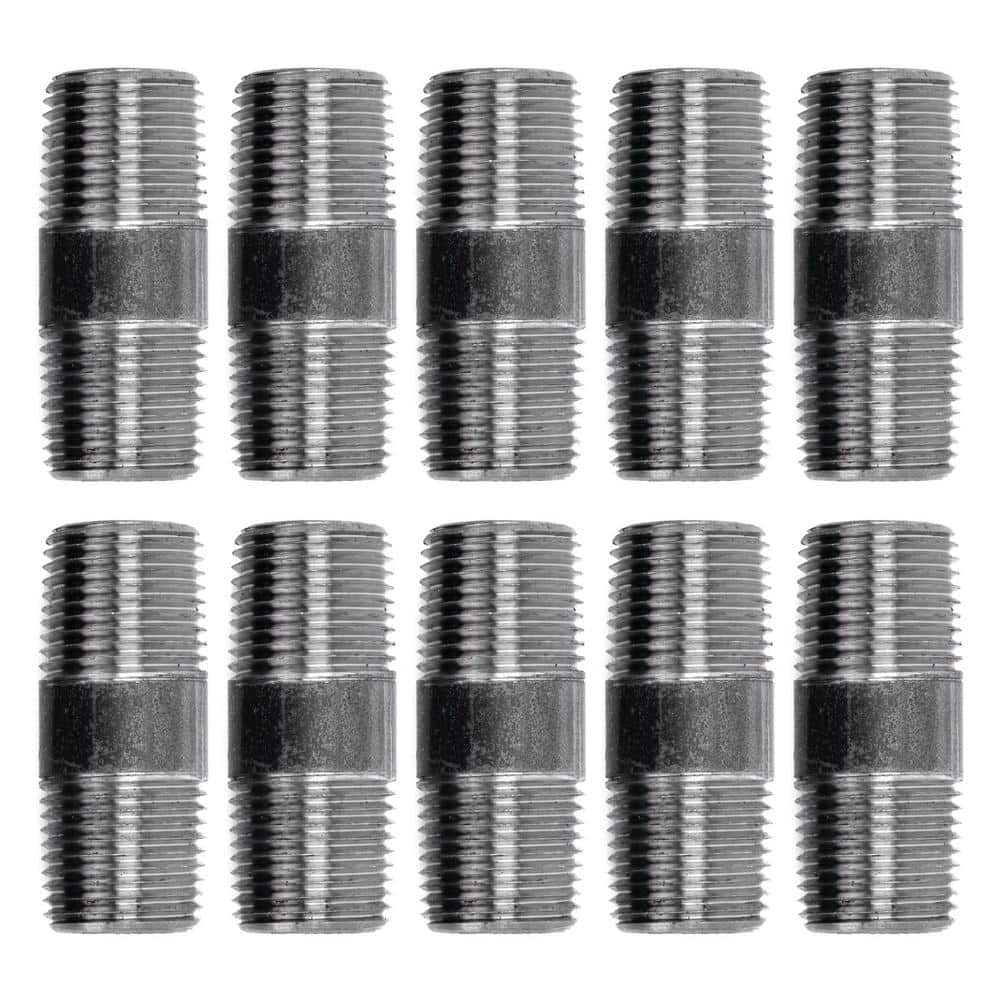 1/2 in. x 2 in. Black Industrial Steel Grey Plumbing Nipple (10-Pack) price history on PriceWatchPro