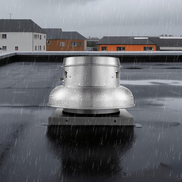 Roof Exhaust Fan 500/900 CFM Speed Control, Adjustable Airflow, 21 in. Base, Aluminum Alloy Vent Fan for Garage, Silver