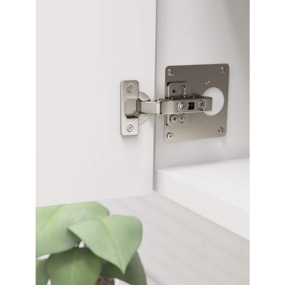 Satin Nickel Steel Cabinet Hinge Repair Plates