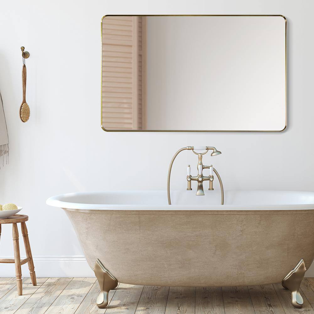 Eleganza 48" Gold & Silver Aluminum Rectangular Vanity Mirror
