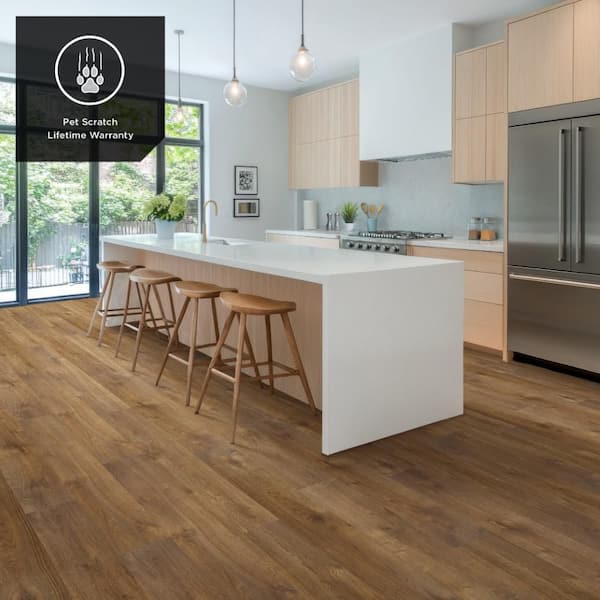 Outlast+ Shaun Oak 12 mm T x 7.48 in. W x 47.24 in. L Waterproof Laminate Wood Flooring (19.63 sq. ft./Case)