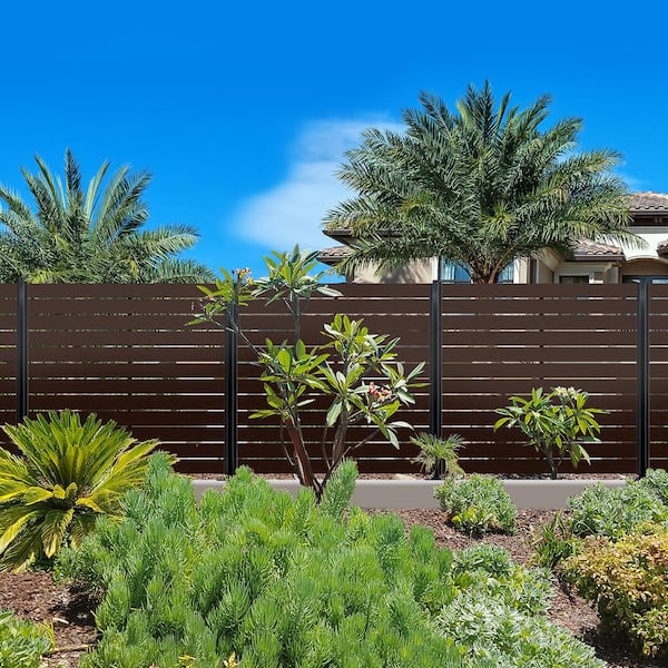 5.5 in. x 72 in. x.75 in. Wood Plastic Composite Fence Board, Flat Edge Both Sides, Sanded Finish - Espresso (4-Pack)