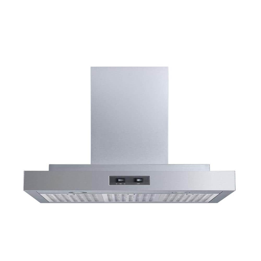 Winflo 30 in. Convertible Wall Mount Range Hood in Stainless Steel with Hybrid Baffle Filters and LED Lights, Silver