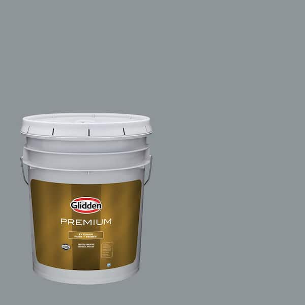 Glidden Premium 5 gal. PPG1012-5 Steeple Gray Satin Exterior Latex Paint