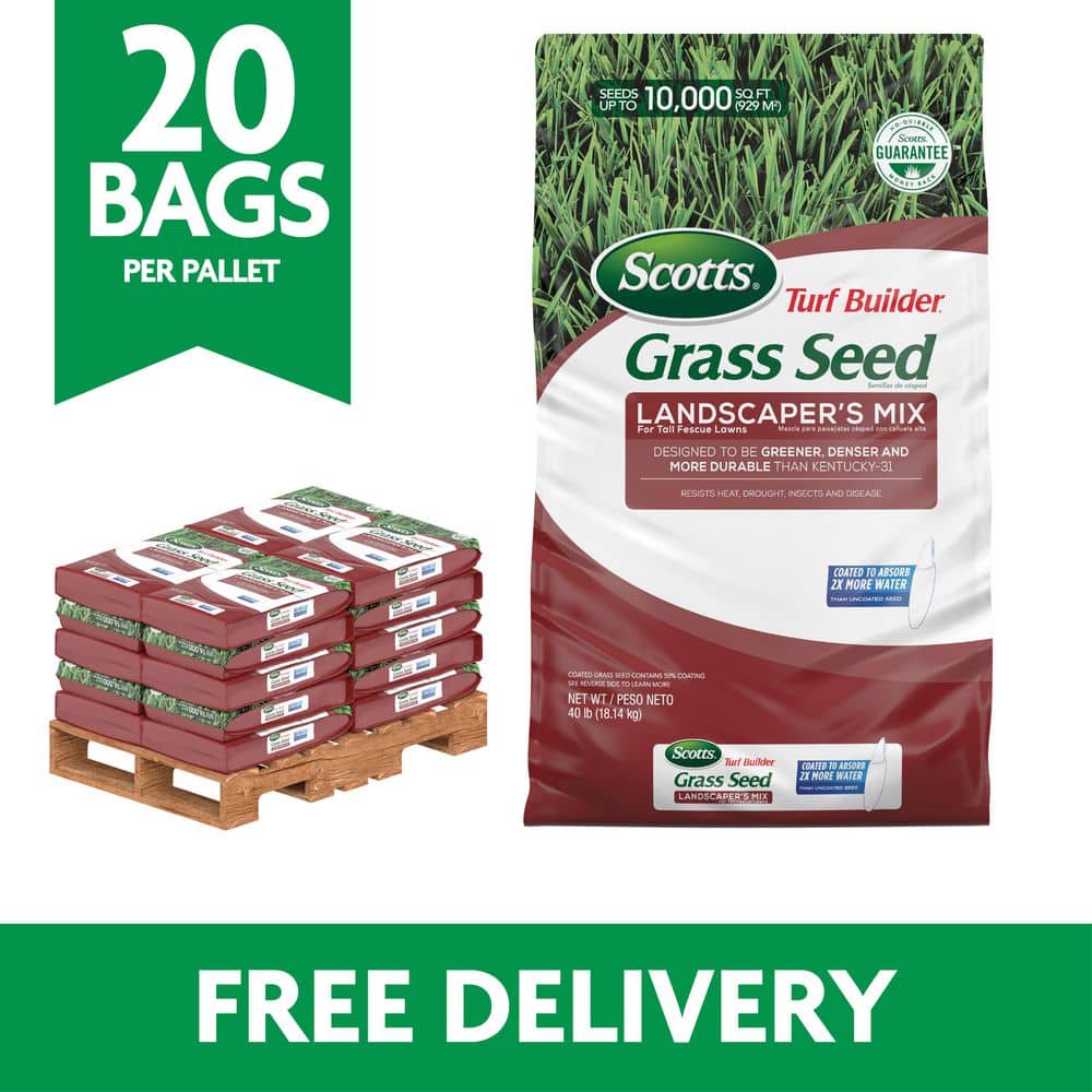 Scotts Turf Builder Grass Seed Landscaper's Mix for Tall Fescue Lawns Bulk Seed Pallet 800 lbs. (Pallet of 20 40-lb. Bags)