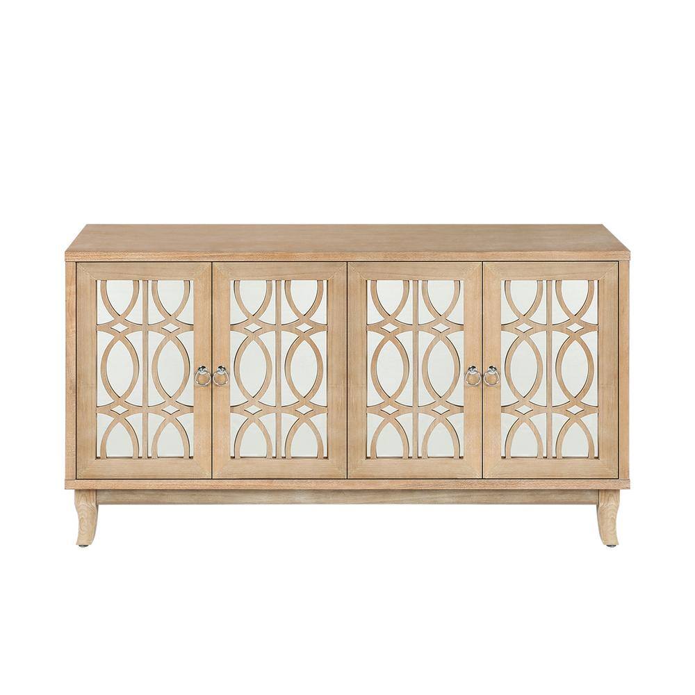 59.8 in. W x 15.6 in. D x 33.5 in. H Bathroom Yellow+Gray Linen Cabinet