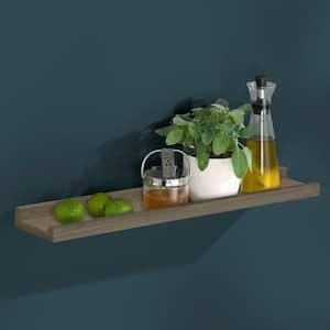 BORDER 31.5 in. x 3.5 in. x 1.2 in. Driftwood Decorative Wall Shelf with Brackets