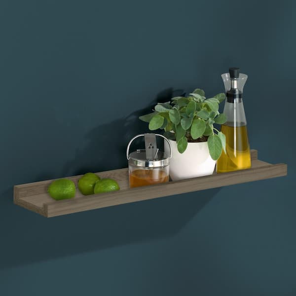 BORDER 31.5 in. x 3.5 in. x 1.2 in. Driftwood Decorative Wall Shelf with Brackets