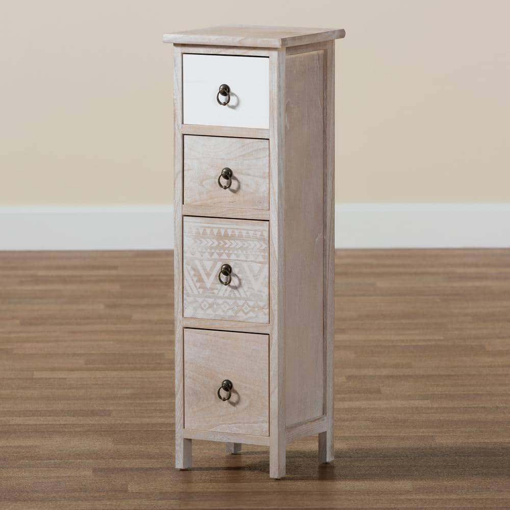 Seanna Multi-Colored Wood and Metal 4-Drawer Storage Unit