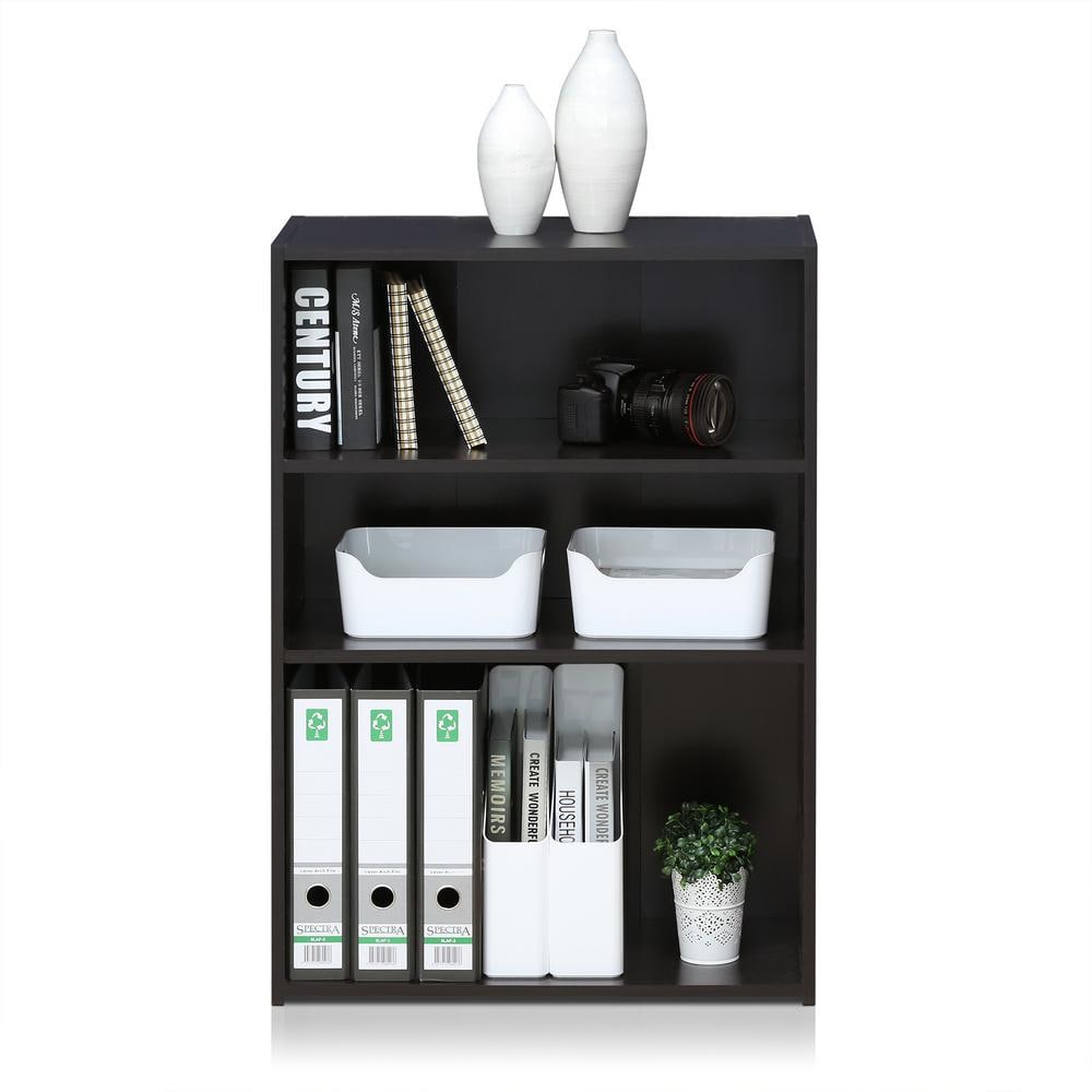 Versatile Dark Walnut 3-Tier Kids Bookcase Storage