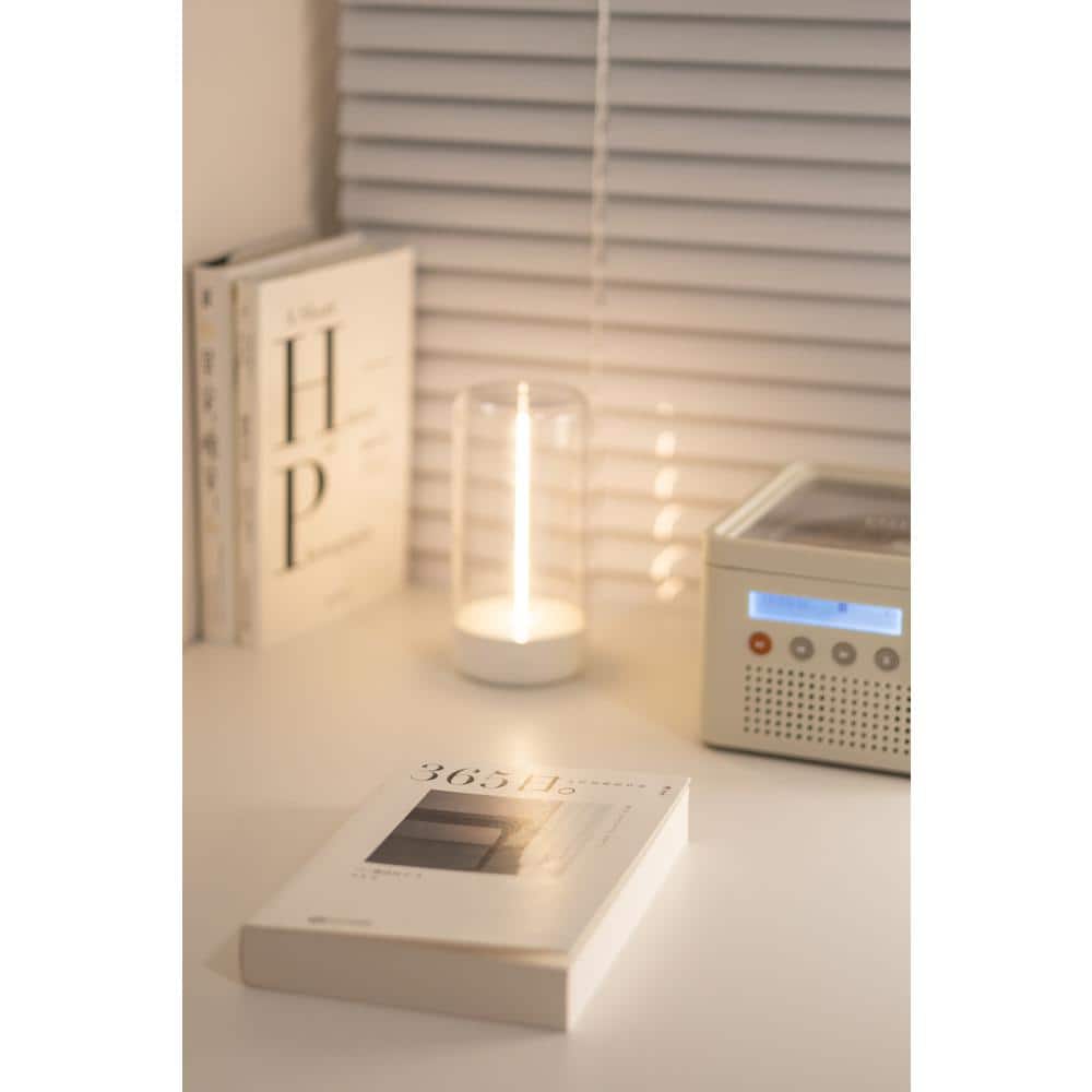 Mini White Cordless LED Table Lamp with Magnetic Filament