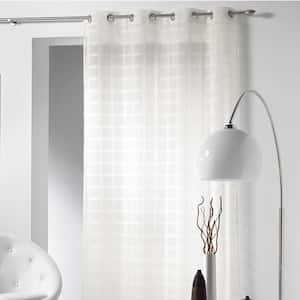 Candide Sanded Voile 55 in. W x 95 in. L Grommet Sheer Curtain Panel in Beige