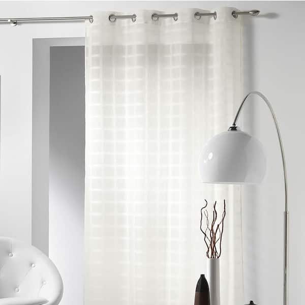 Unbranded Candide Sanded Voile 55 in. W x 95 in. L Grommet Sheer Curtain Panel in Beige