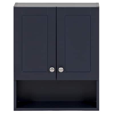 Basicwise 19 in. W x 5.5 in. D x 28.75 in. H Bathroom Storage Wall Cabinet,  Black Wall Mount Bathroom Cabinet Wooden Organizer QI004609.BK - The Home  Depot