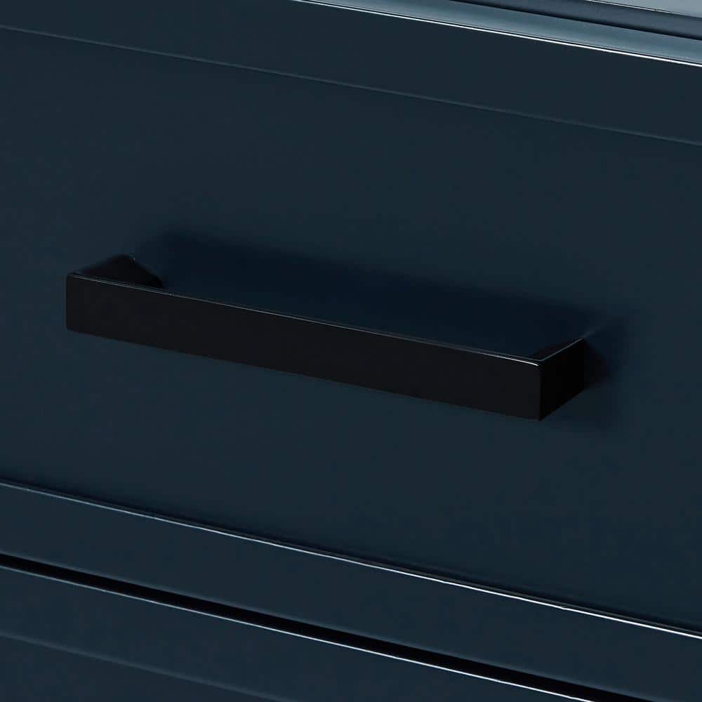 Midnight Blue Solid Wood 60" Freestanding Bathroom Vanity