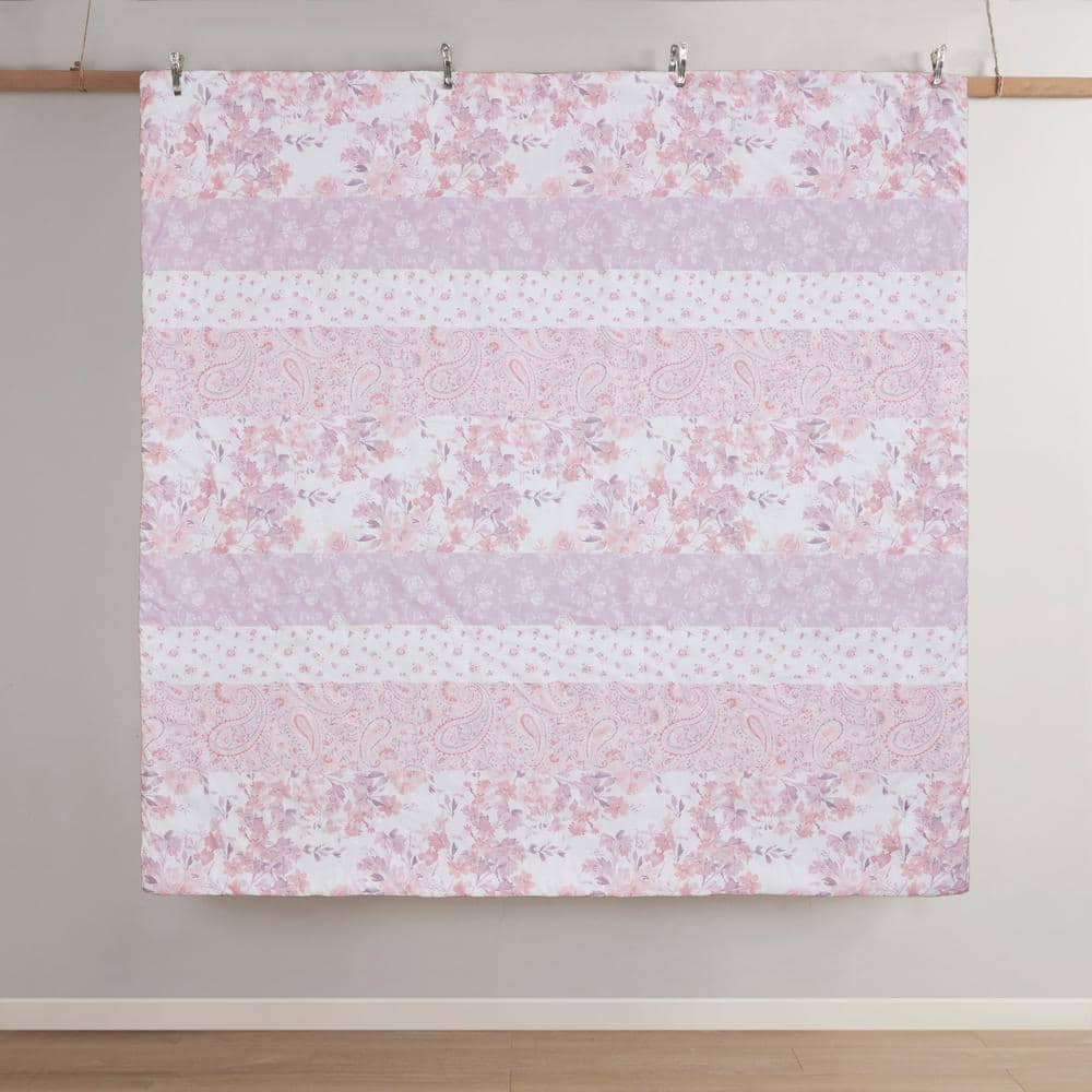 Pink Floral Paisley Full/Queen Microfiber Bedspread Cover Set