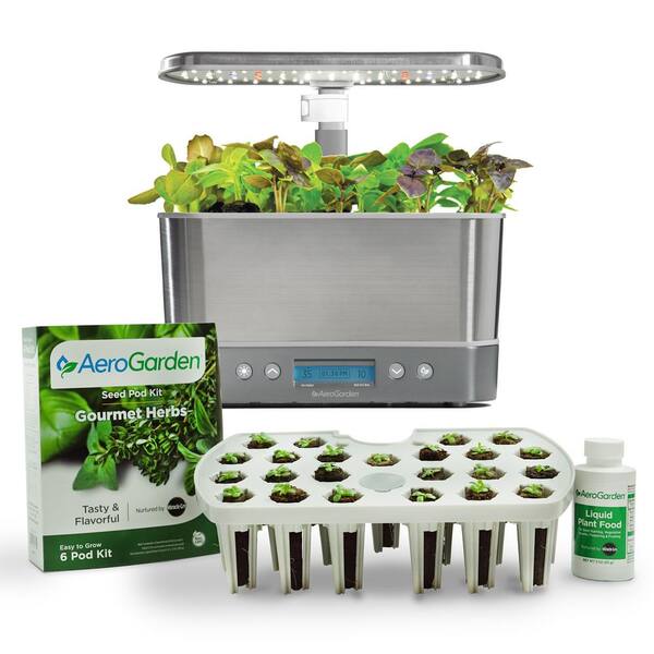 Stainless Steel AeroGarden Harvest Elite