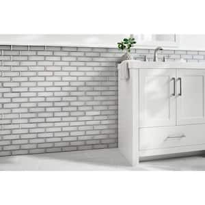 Ice Bevel Subway 11.73 in. x 11.73 in. Glossy Glass Mesh-Mounted Mosaic Tile (0.96 sq. ft./Each)