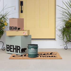 1 gal. #MQ6-44 Black Evergreen Extra Durable Semi-Gloss Enamel Int. Paint & 5-Piece Wooster Set All-in-One Project Kit