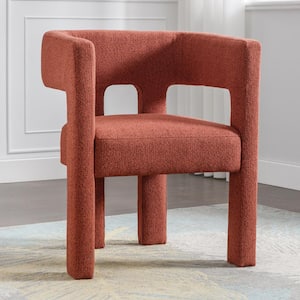 24.80 in. W Contemporary Orange Linen Upholstered Accent Chair