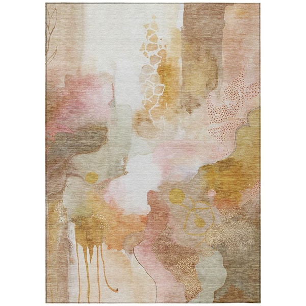 Chantille Machine Washable Indoor/Outdoor Abstract ACN2019 Mauve 9 ft. x 12 ft. Area Rug