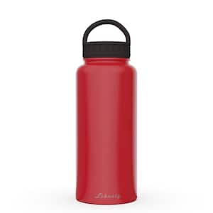 32 oz. Scarlet Insulated Stainless Steel Water Bottle with D-Ring Lid