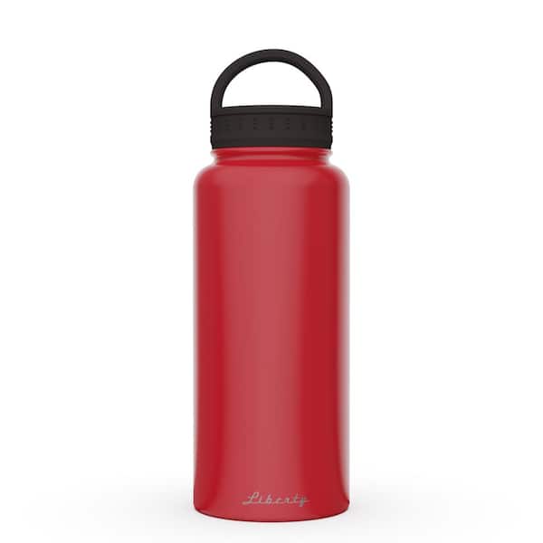 Liberty 32 oz. Scarlet Insulated Stainless Steel Water Bottle with D-Ring Lid