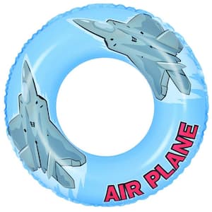 30 in. Blue and Gray Airplane Inflatable Inner Tube Float