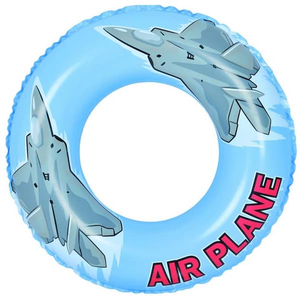 Pool Central 30 in. Blue and Gray Airplane Inflatable Inner Tube Float
