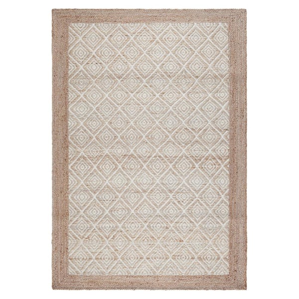 TOWN & COUNTRY LIVING Nalani Textured Diamond 100% Jute Brown 8 ft. x 10 ft. Area Rug