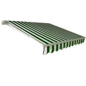 10 ft. California DX Model Manual Retractable Awning (96 in. Projection) in Forest Green/White
