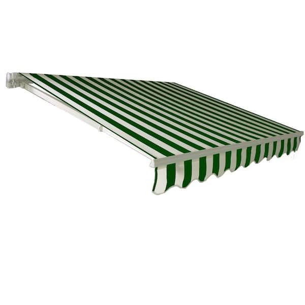 Beauty-Mark 10 ft. California Manual Retractable Awning (96 in. Projection) in Forest Green/White