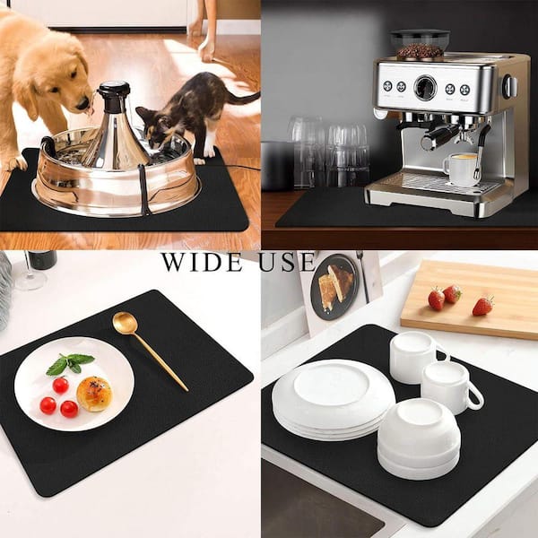 JFVKAF 12 L x 19 in. W Coffee Bar Mat Absorbent Quick Dry