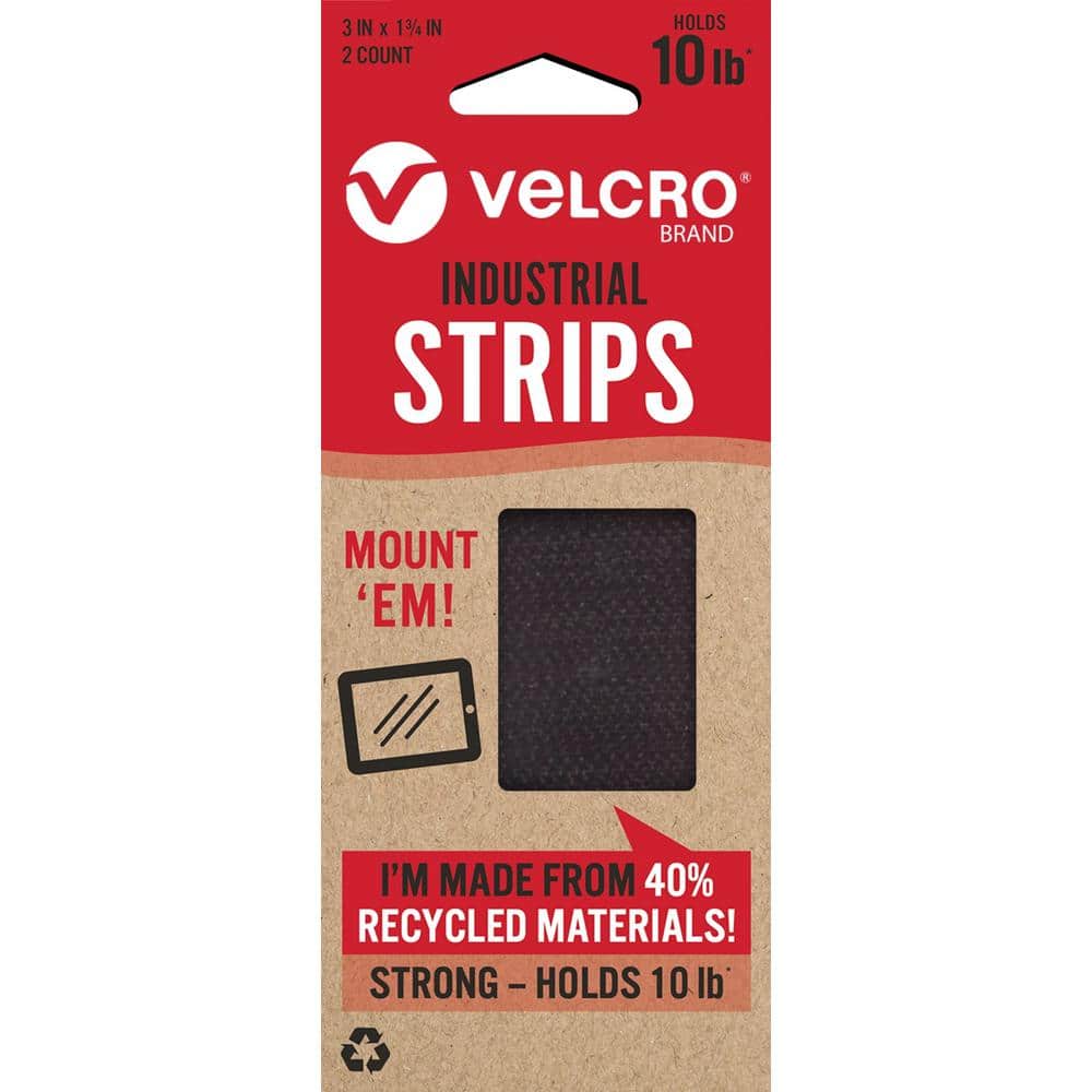 VELCRO Brand - Sticky Back for Auto - 3 1/2 x 1 1/2 Strips, 2 Sets - Gray  