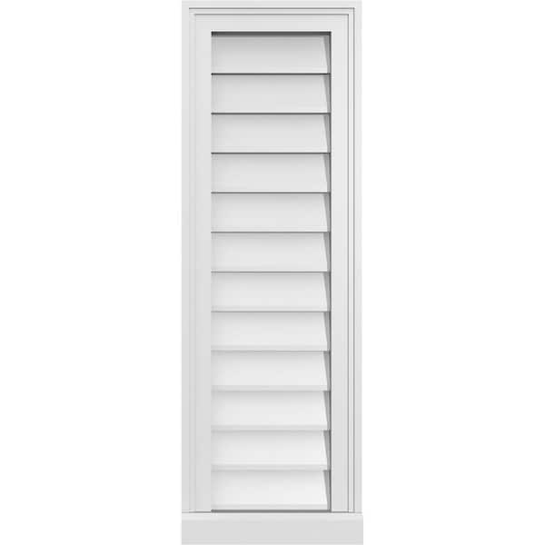 Ekena Millwork 12" x 36" Rectangular White PVC Paintable Gable Louver Vent Non-Functional