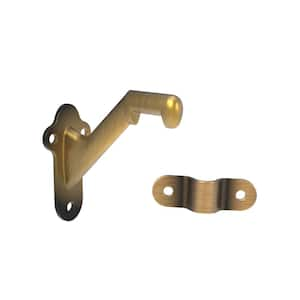 Hand Rail Brackets Collection Handrail Bracket Heavy-Duty 2-13/16 in. Antique Brass Finish (15-Pack)