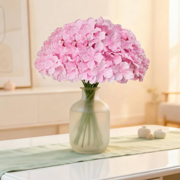 Pink Hydrangea Artificial Flowers Bulk, 20-Pack L0CLYP1SBH - The