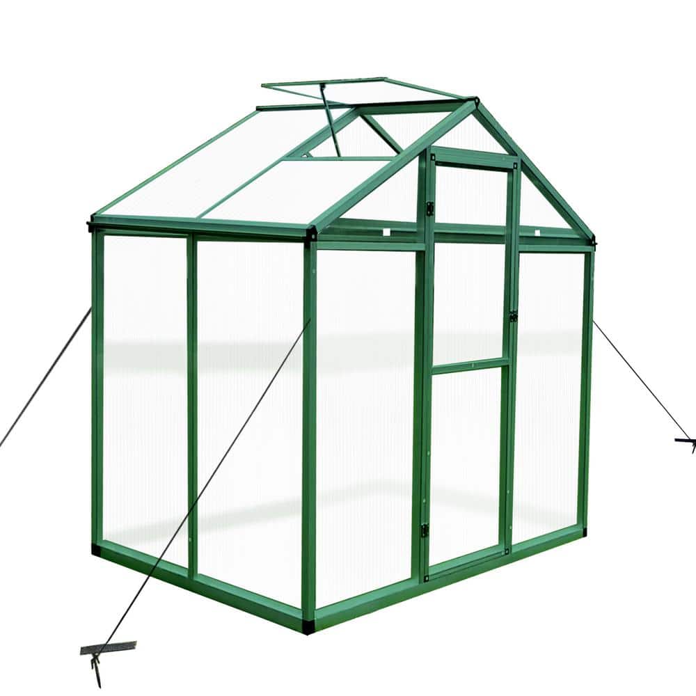 6 ft. x 4 ft. x 7 ft. Gain Height Windproof Aluminum Walk-in Greenhouse for
