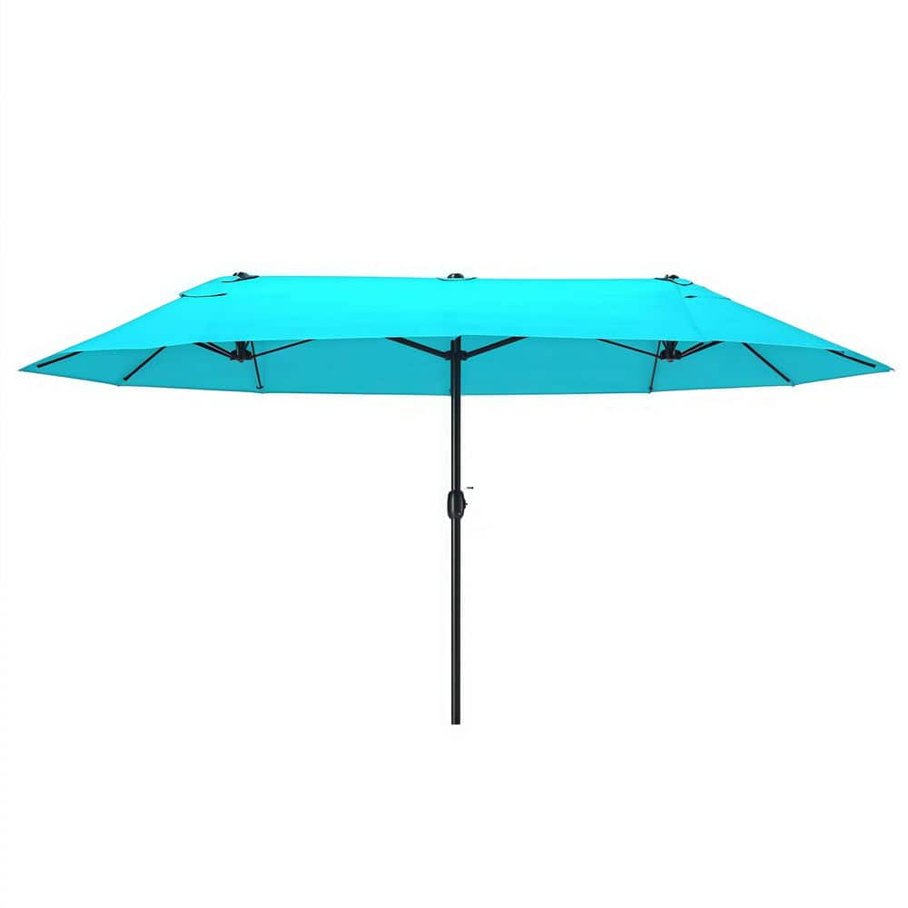 15 ft. Double-Sided Rectangular Patio Umbrella in Blue with Crank, Extra Large for Deck Lawn Backyard Pool price history on PriceWatchPro