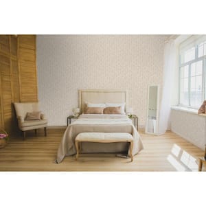 Spring Blossom Collection Sakura Row Floral Tree Stem Brown Matte Finish Non-pasted Non-woven Paper Wallpaper Sample
