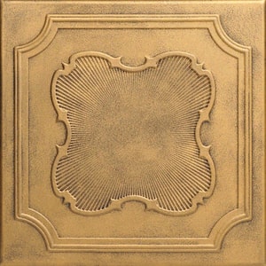 Coronado Antique Gold 1.6 ft. x 1.6 ft. Decorative Foam Glue Up Ceiling Tile (21.6 sq. ft./case)