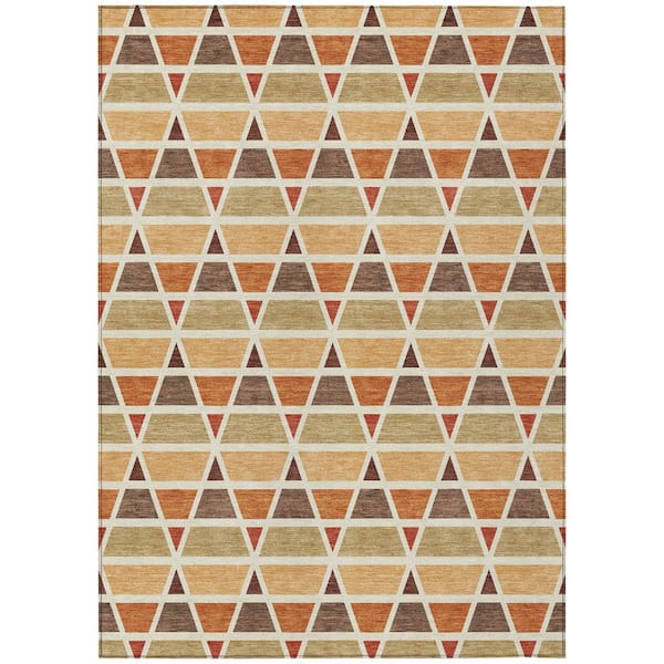 Chantille Machine Washable Indoor/Outdoor Abstract ACN2733 Paprika 9 ft. x 12 ft. Area Rug