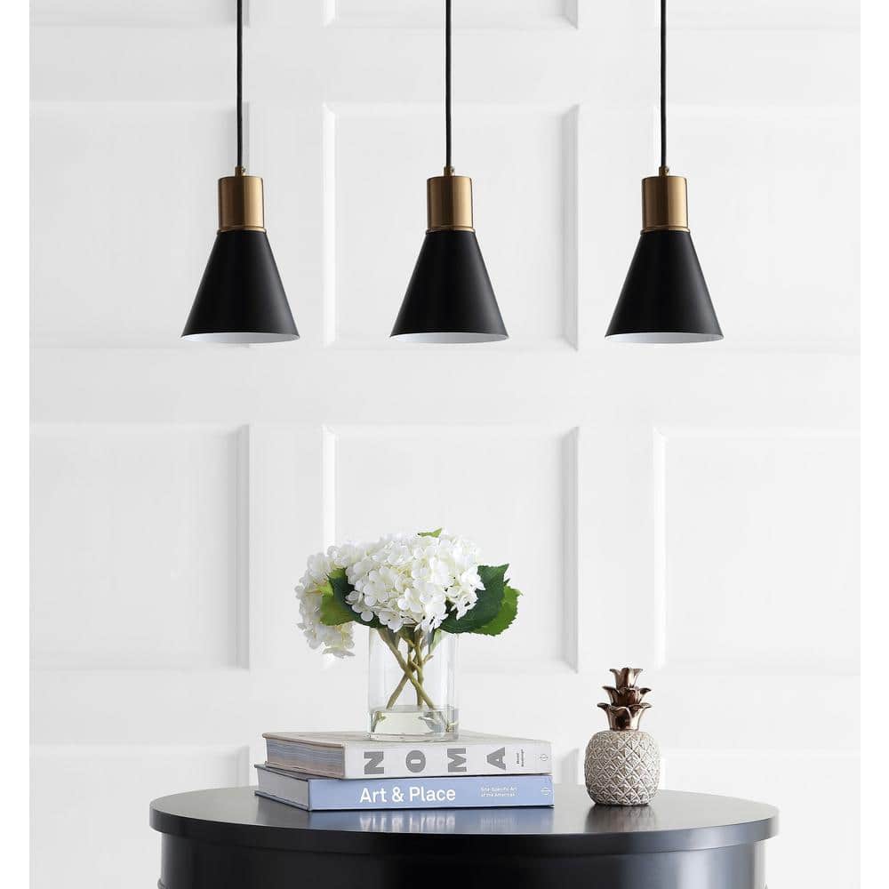 Apollo 33.5" Black and Brass Gold LED Pendant Light
