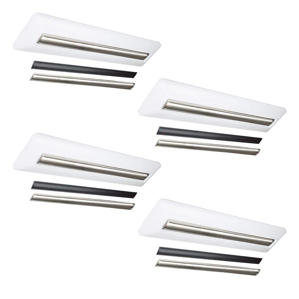 4 ft. White Adjustable CCT Linear LED Flush Mount with Night Light Brushed 