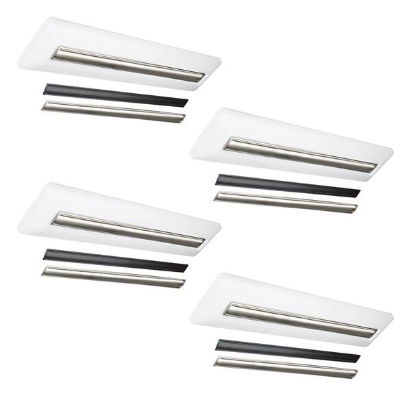 Commercial Electric Low Profile 4 Ft Led Flush Mount W Night Light Interchangeable Linear Medallions In Bn And Orb 4 Pack 4pk The Home Depot