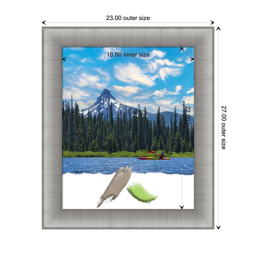 Elegant Brushed Pewter Rectangular Wall Picture Frame