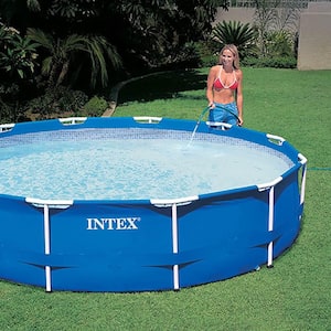 12 ft. x 30 in. Metal Frame Set Above Ground Swimming Pool with Filter, Round