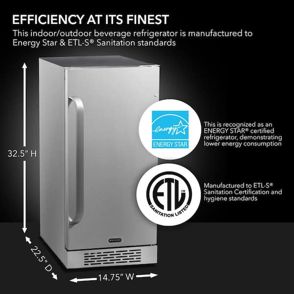 3.0 cu. ft. Indoor and Outdoor Refrigerator in Stainless Steel