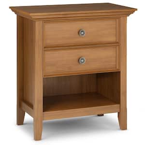 Amherst 2-Drawer Light Golden Brown Bedside Table (26 in. H x 24 in. W x 16 in. D)